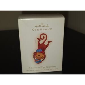 Hallmark Keepsake Christmas‎ 2009 Monkey Ornament A Barrel of Fun Grandson NEW